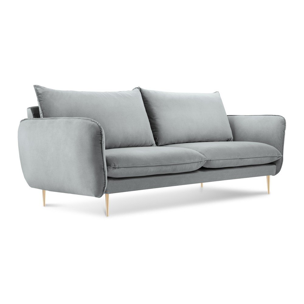 Světle šedá sametová pohovka Cosmopolitan Design Florence, 160 cm v:1304776