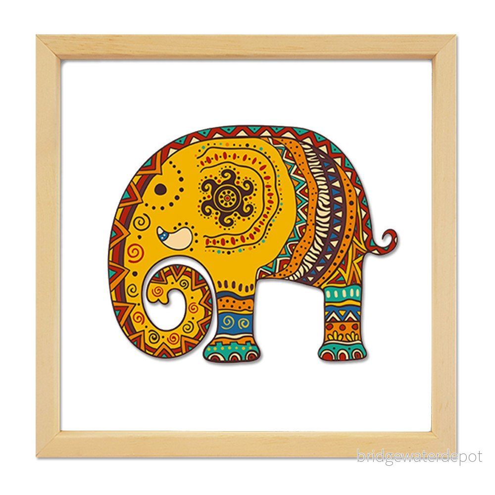 Skleněný obraz ve dřevěném rámu Vavien Artwork Elephant, 32 x 32 cm v:1419017