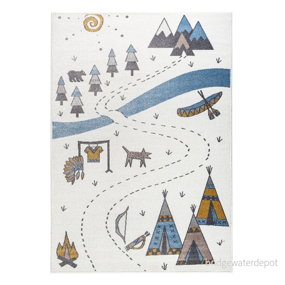 Světlý koberec s indiánským motivem KICOTI Light, 133 x 190 cm v:1236618