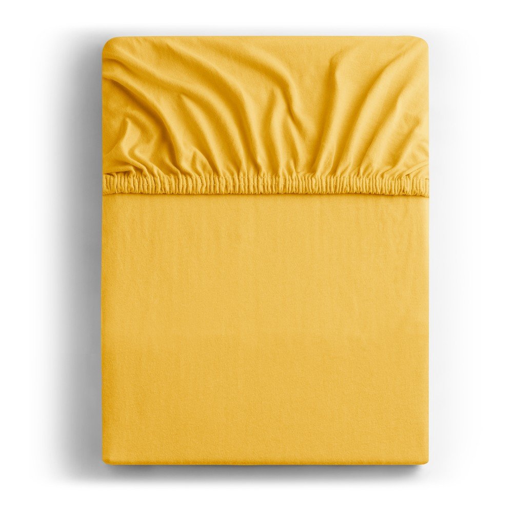 Žluté napínací prostěradlo jersey 200x200 cm Amber – Restilo v:983646