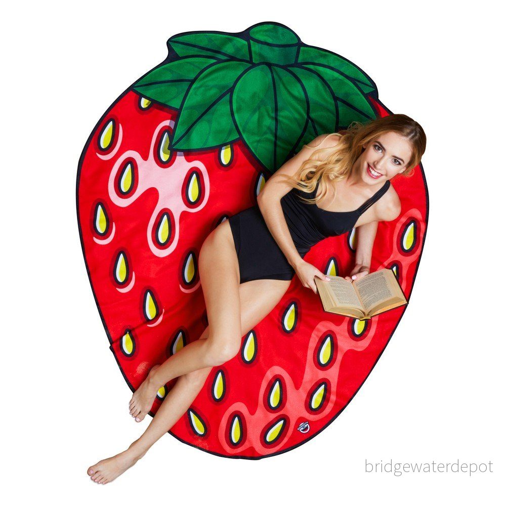 Plážová deka ve tvaru jahody Big Mouth Inc., ⌀ 152 cm v:1077266