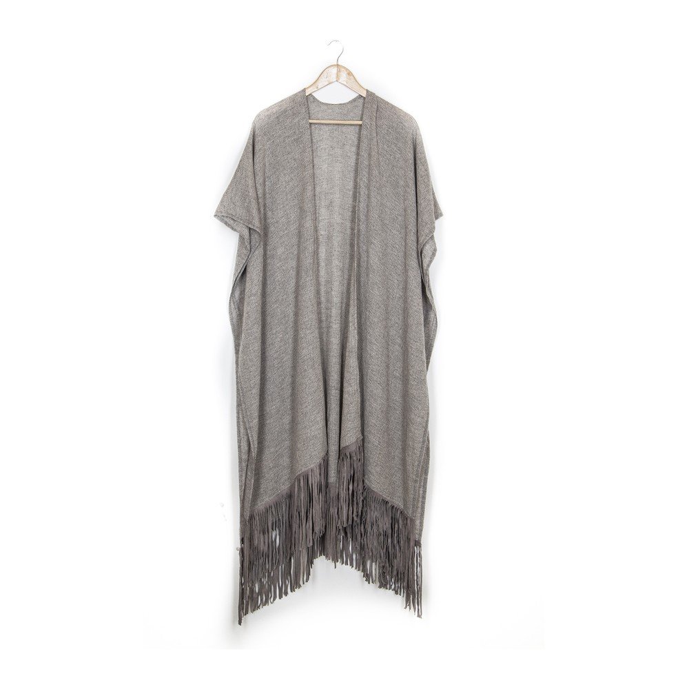 Béžové pončo s třásněmi Silk and Cashmere Poisson v:731746