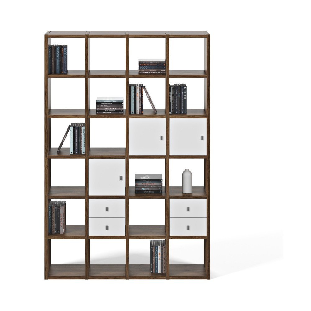 Tmavě hnědá knihovna TemaHome Pombal, výška 224 cm v:990060