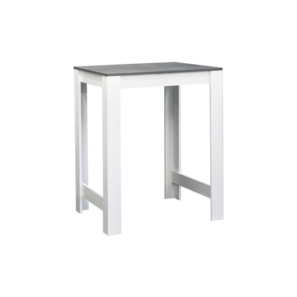 Bílý barový stůl s deskou v dekoru betonu Symbiosis Sulens, šířka 70 cm v:1288242 Bílý barový stůl s deskou v dekoru betonu Symbiosis Sulens, šířka 70 cm v:1288242