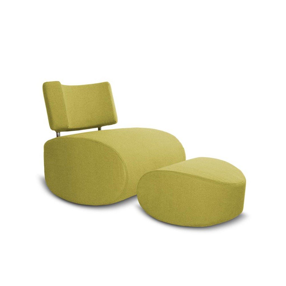 Žluté houpací křeslo s podnožkou Softline Apollo v:1373113