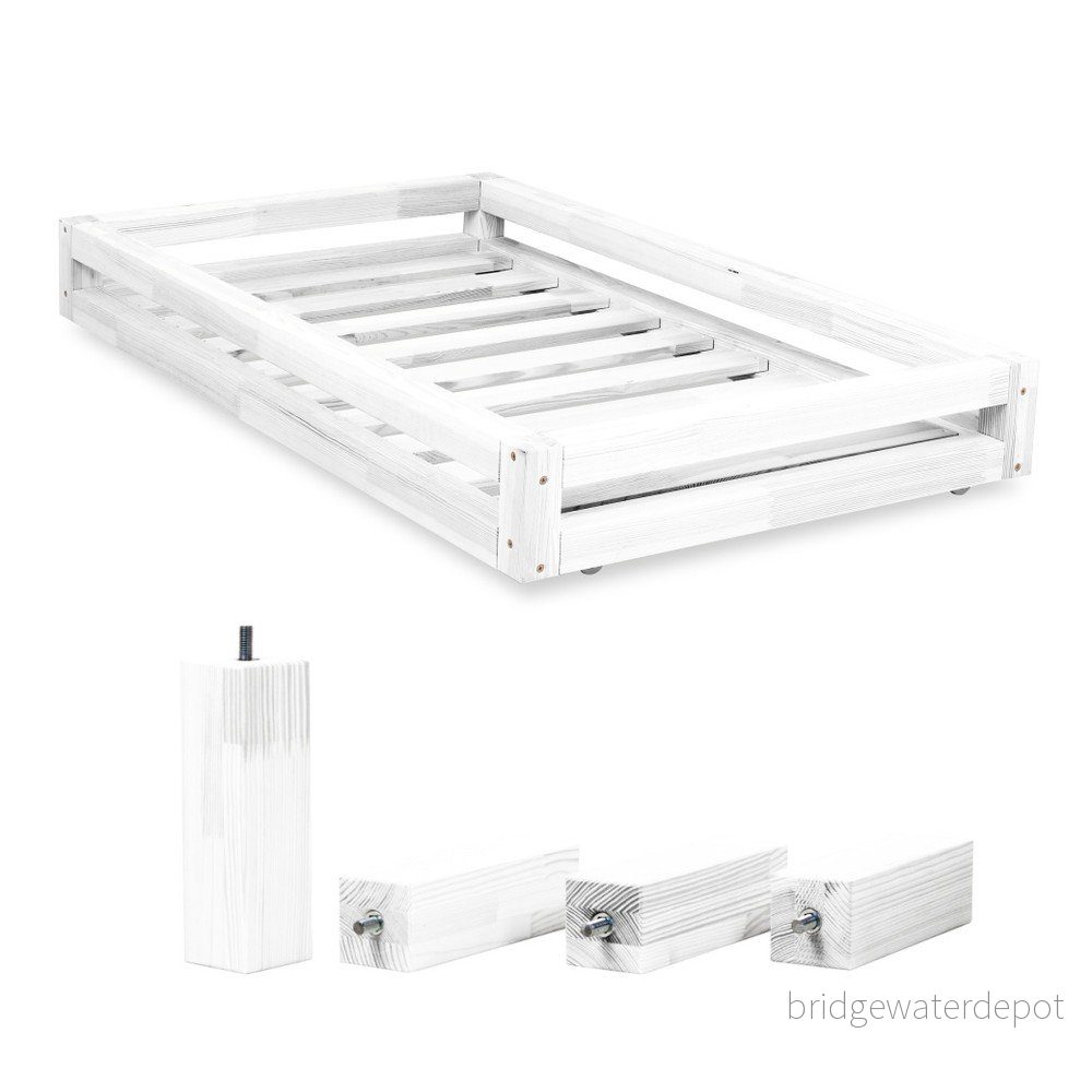 Set bílé zásuvky pod postel a 4 prodloužených nohou Benlemi, pro postel 90 x 180 cm v:842092