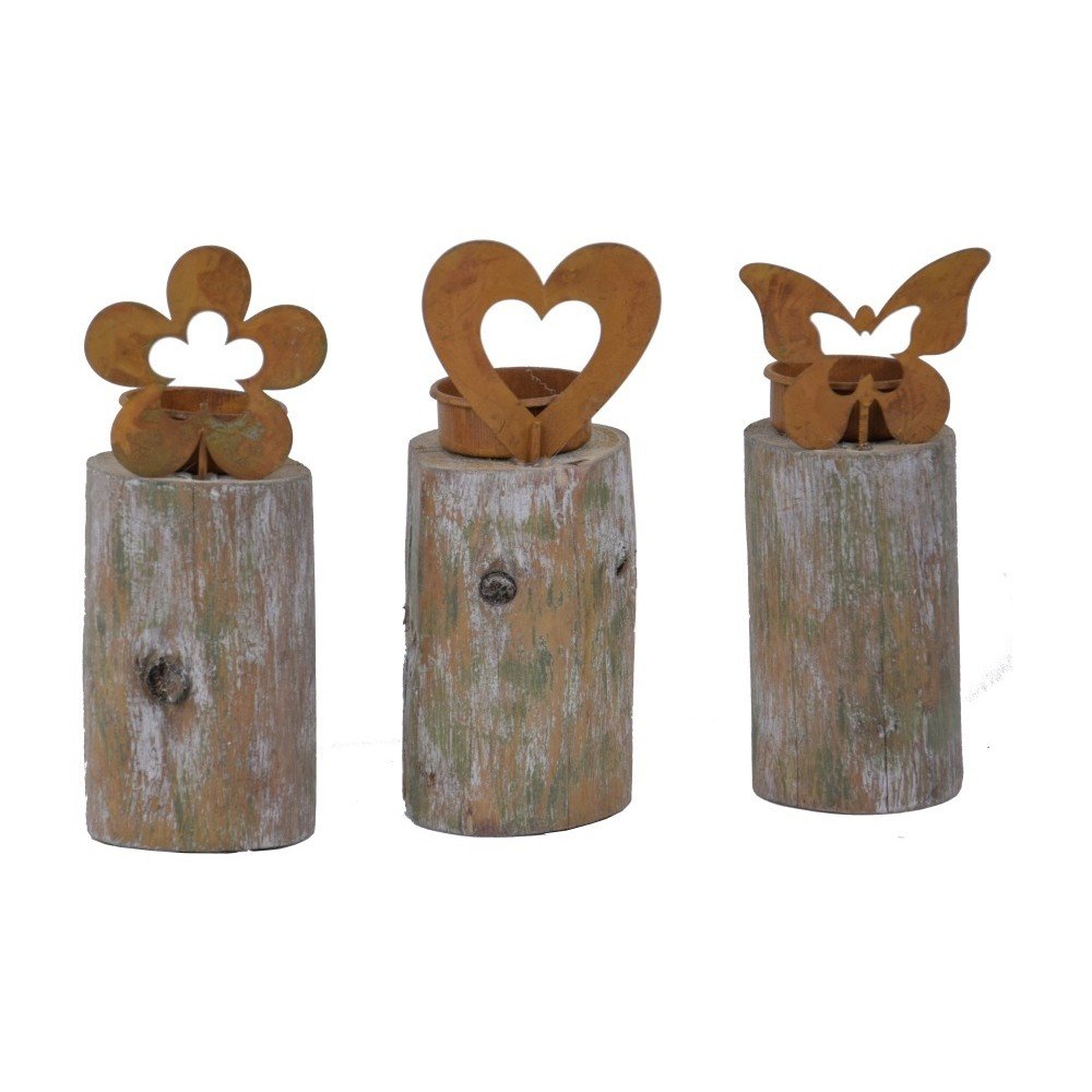 Sada 3 svícnů Ego Dekor Wood v:1013442