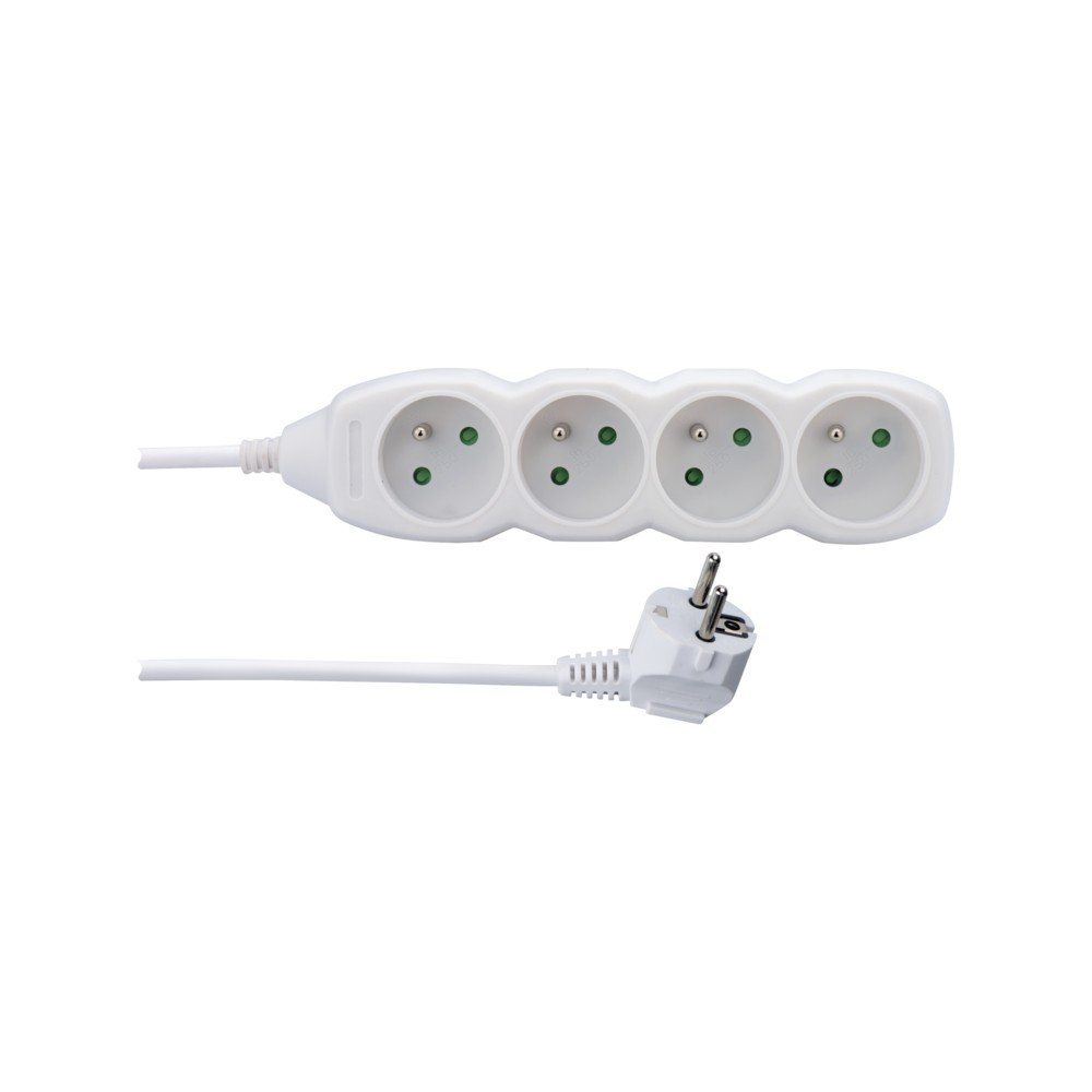 Bílý prodlužovací kabel se 4 zásuvkami EMOS, 1,5m v:1397633 Bílý prodlužovací kabel se 4 zásuvkami EMOS, 1,5m v:1397633