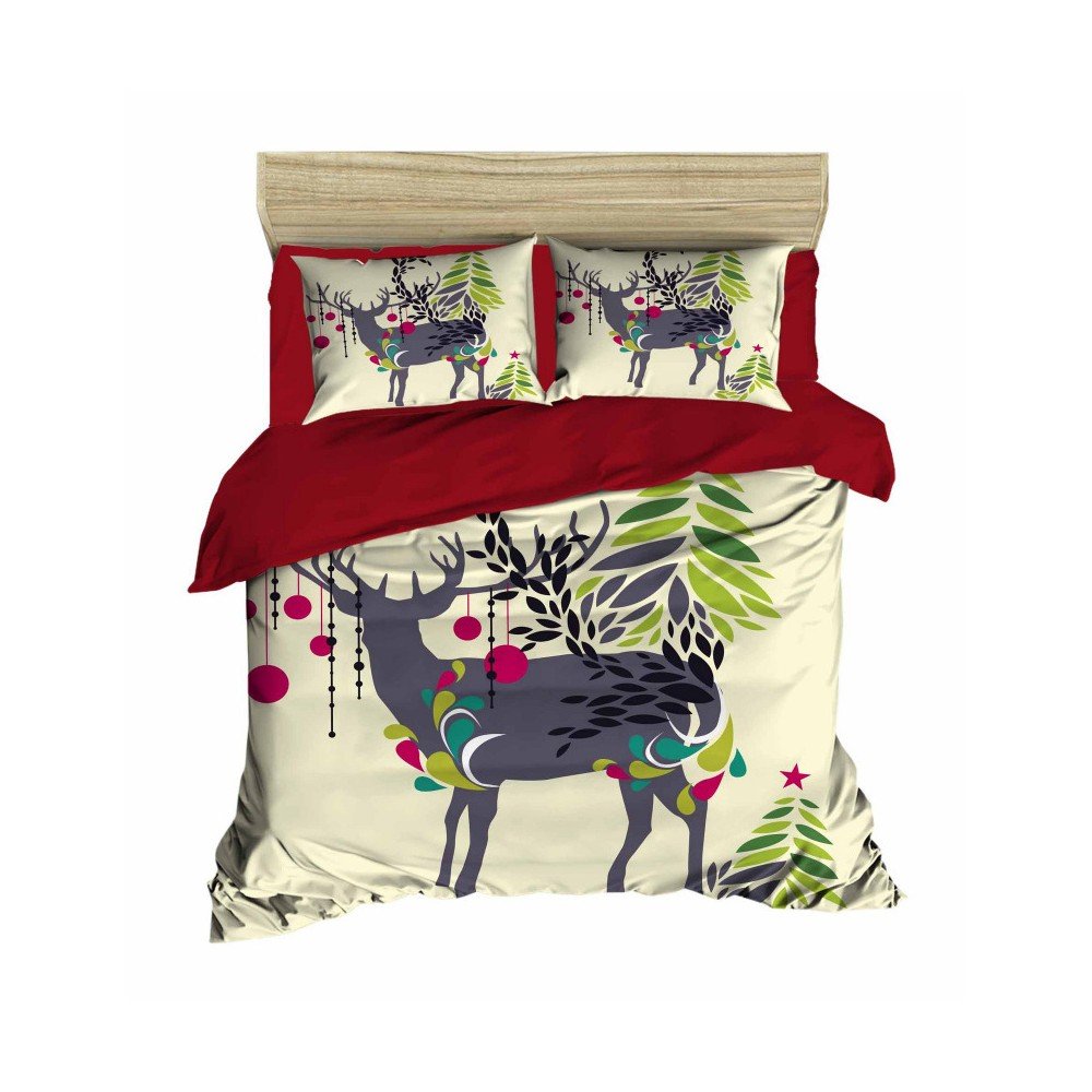 Sada povlečení a prostěradla na dvoulůžko Christmas Reindeer, 200 x 220 cm v:941100