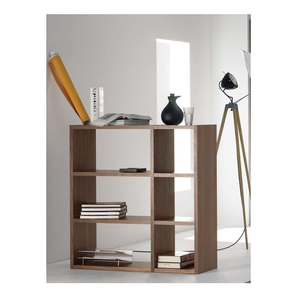Nízká tmavě hnědá knihovna TemaHome Pombal, výška 114 cm v:990076