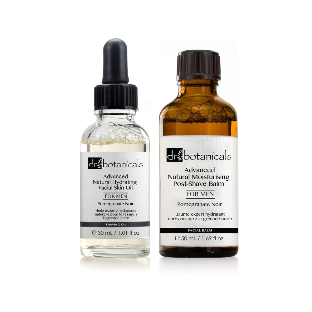 Set pleťového oleje a balzámu po holení pro muže Dr. Botanicals Pomegranate Noir Advanced v:872554