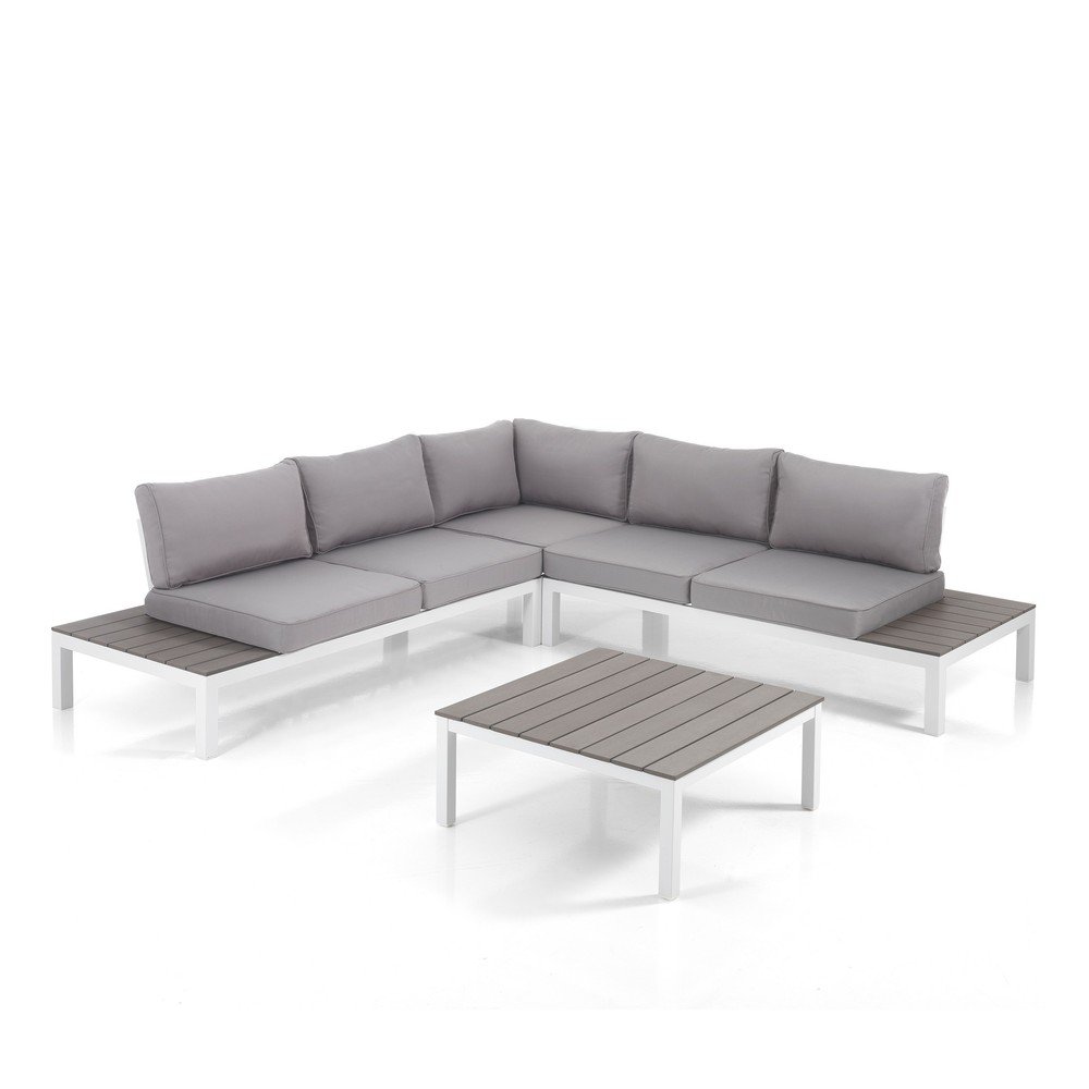 Světle šedý hliníkový zahradní lounge set pro 4 Nydri – Tomasucci v:1607826