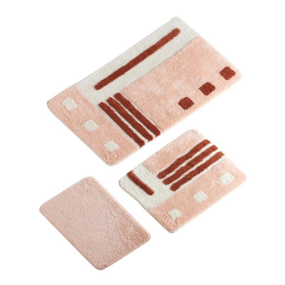 Sada 3 koupelnových předložek v lososové barvě Verge Bath Mat Margo v:1156150