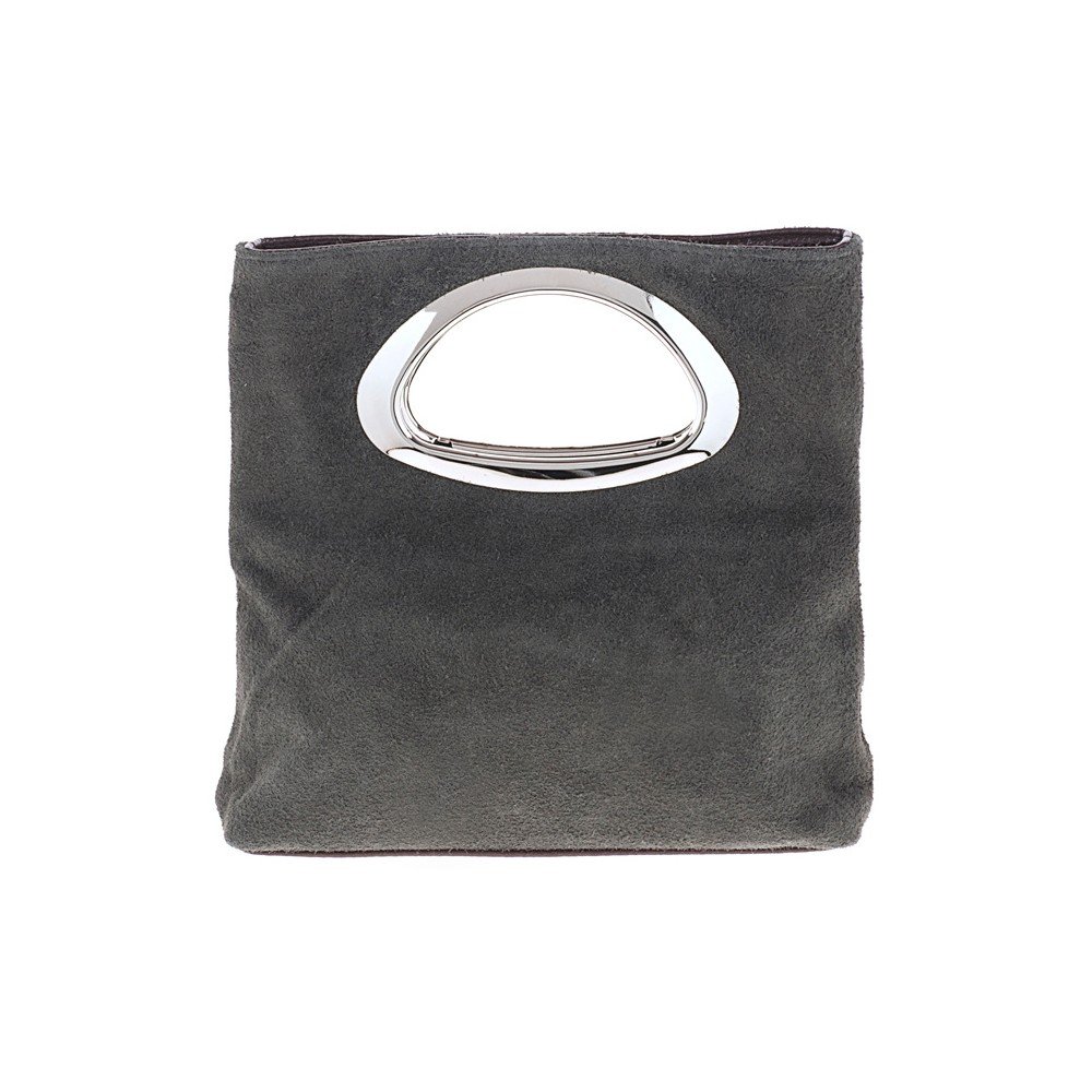 Šedá kožená kabelka Giulia Bags Torino v:859268