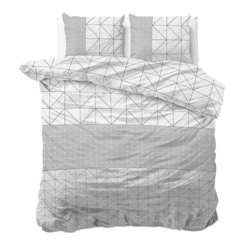 Šedo-bílé povlečení z mikroperkálu Sleeptime Gino, 240 x 220 cm v:938604