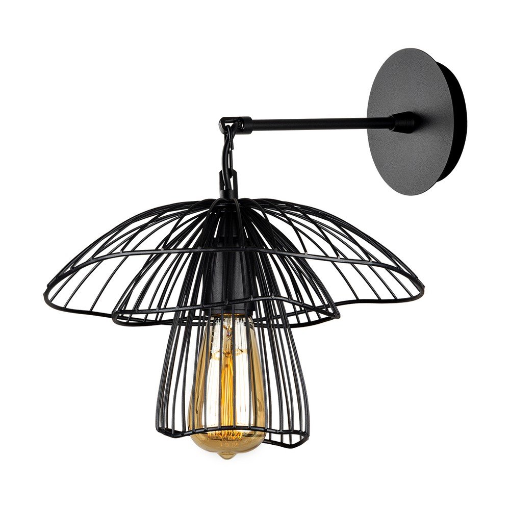 Černé nástěnné svítidlo Squid Lighting Root, výška 36 cm v:1441689
