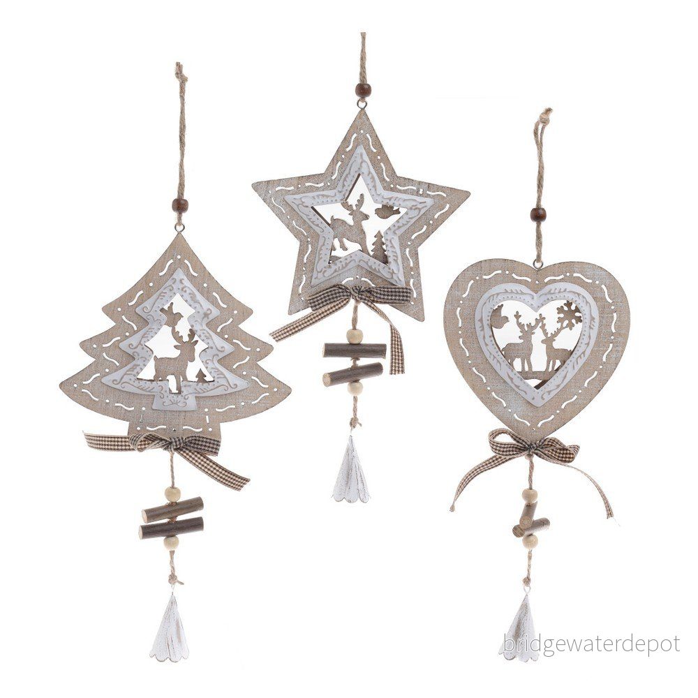 Sada 3 závěsných dekorací InArt Ornament v:922916