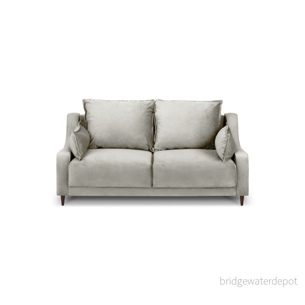 Béžová sametová pohovka Mazzini Sofas Freesia, 150 cm v:1269612