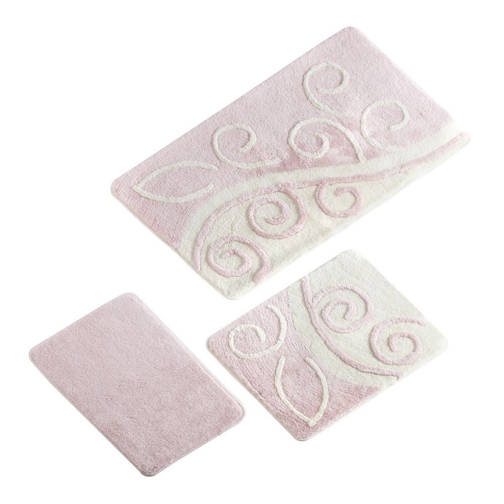 Sada 3 světle růžových koupelnových předložek Shine Bath Mat Lerno v:1156078