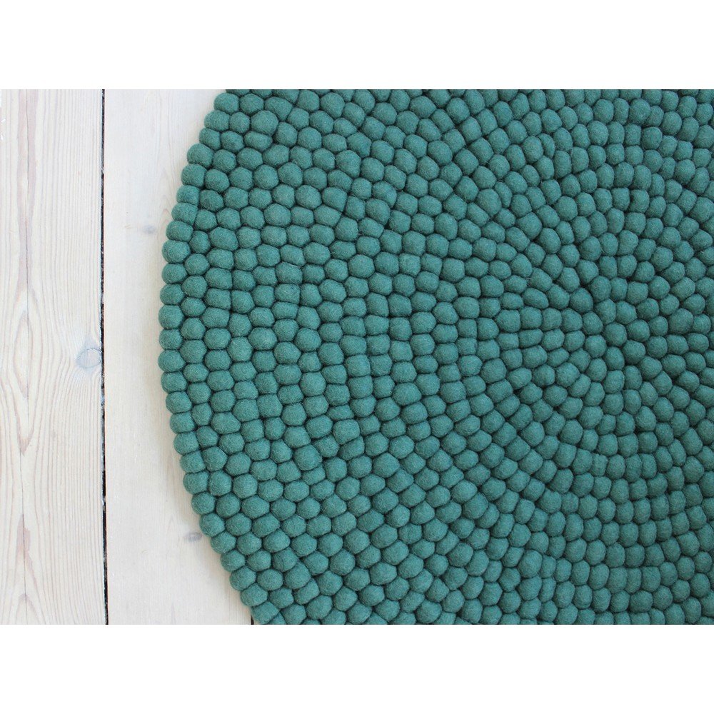 Zelený kuličkový vlněný koberec Wooldot Ball Rugs, ⌀ 120 cm v:1340959