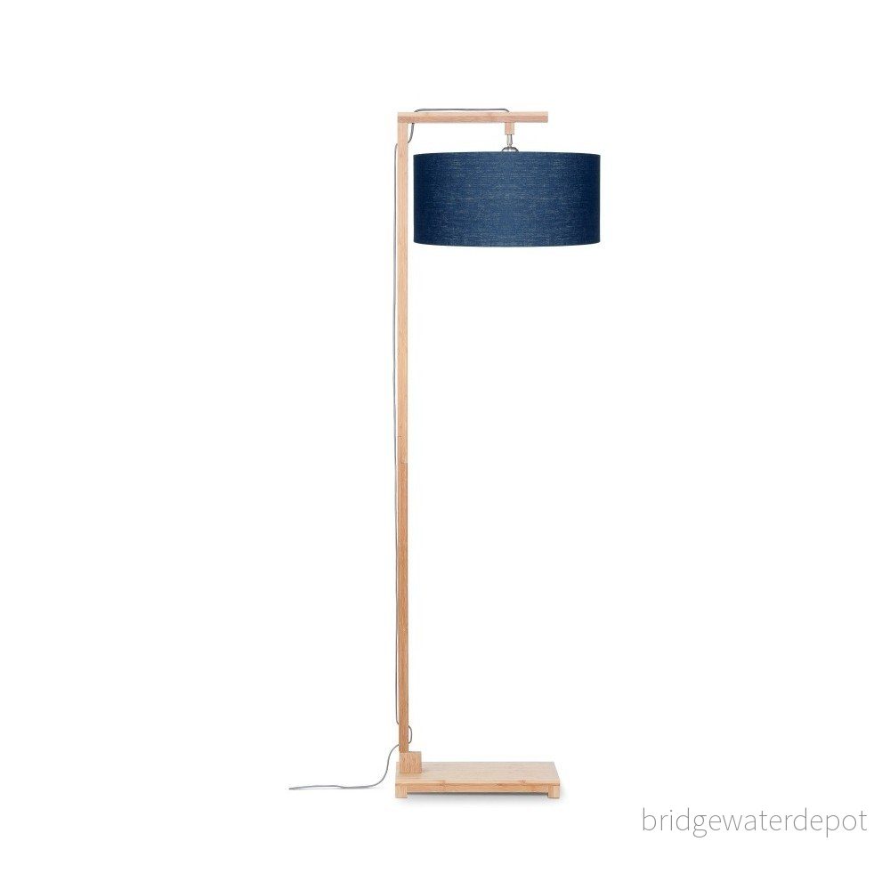 Stojací lampa s modrým stínidlem a konstrukcí z bambusu Good&Mojo Himalaya v:928120