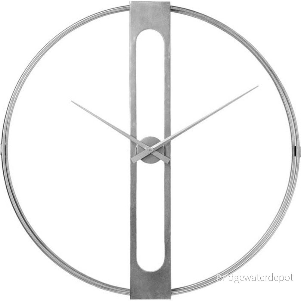 Nástěnné hodiny ve stříbrné barvě Kare Design Clip, ø 107 cm v:1320980