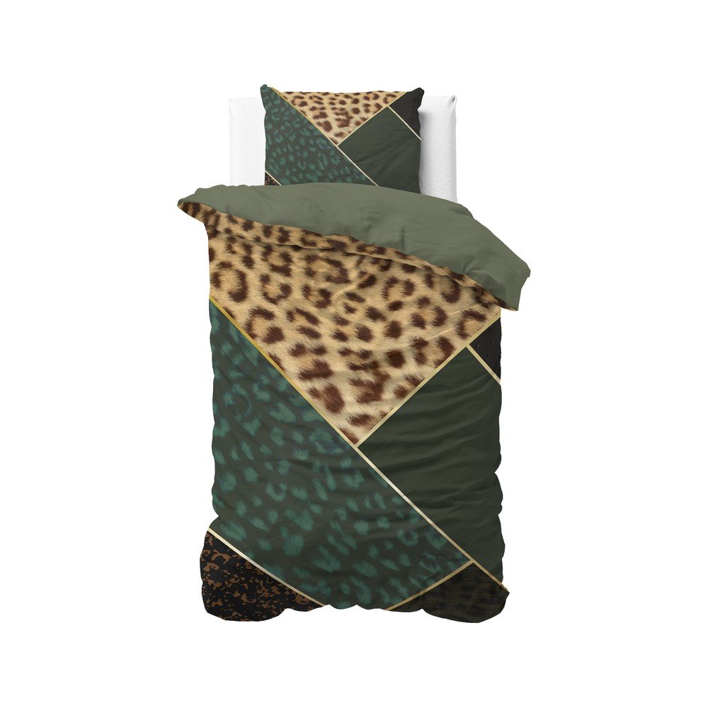 Zelené bavlněné povlečení na jednolůžko Pure Cotton Panther, 140 x 200/220 cm v:1329980