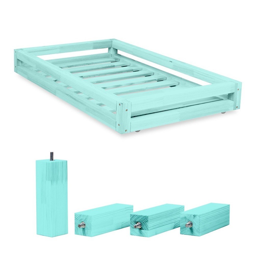 Set modré zásuvky pod postel a 4 prodloužených nohou Benlemi, pro postel 90 x 200 cm v:1118376
