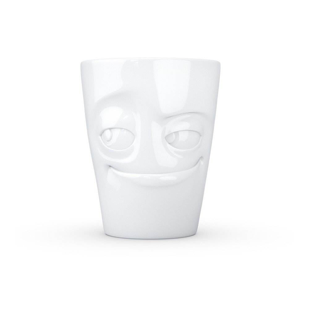 Bílý šibalský porcelánový hrnek s ouškem 58products v:756192