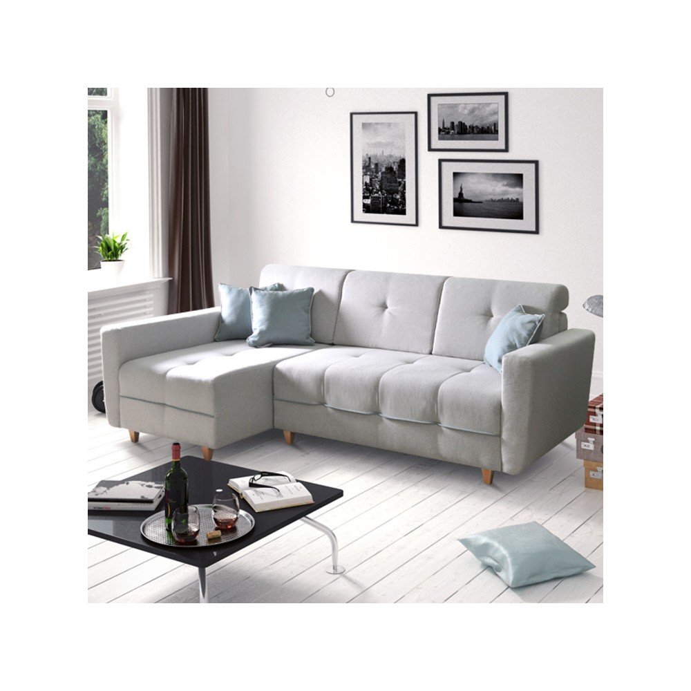 Světle šedá rozkládací pohovka Mars Grey, levý roh v:816298