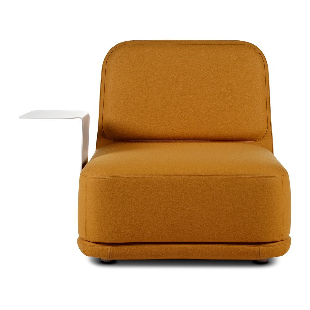 Oranžové křeslo s bílým kovovým stolkem Softline Standby Medium + Side Table v:1373453