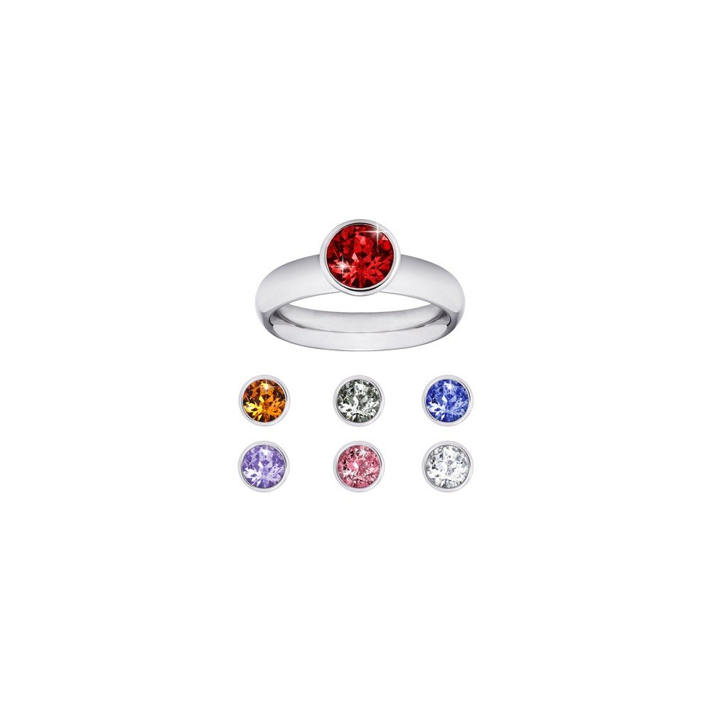 Prsten se 7 výměnnými Swarovski krystaly GemSeller Nidus, vel. 59-61 v:713754
