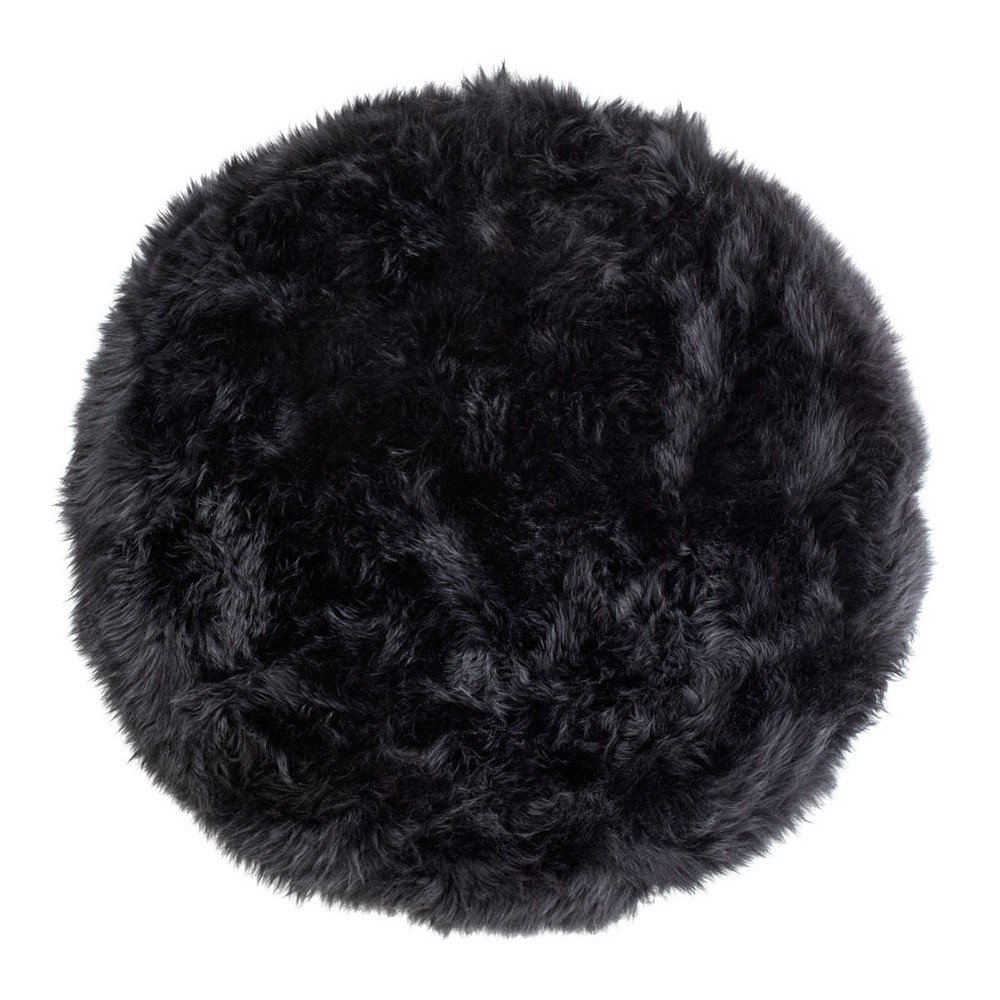 Černý koberec z ovčí kožešiny Royal Dream Zealand, ⌀ 70 cm v:953866 Černý koberec z ovčí kožešiny Royal Dream Zealand, ⌀ 70 cm v:953866