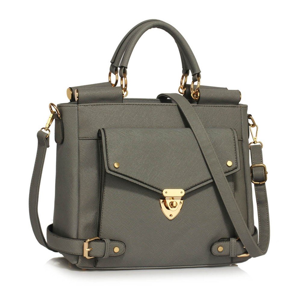 Šedá kabelka z eko kůže L&S Bags Meudon v:773386