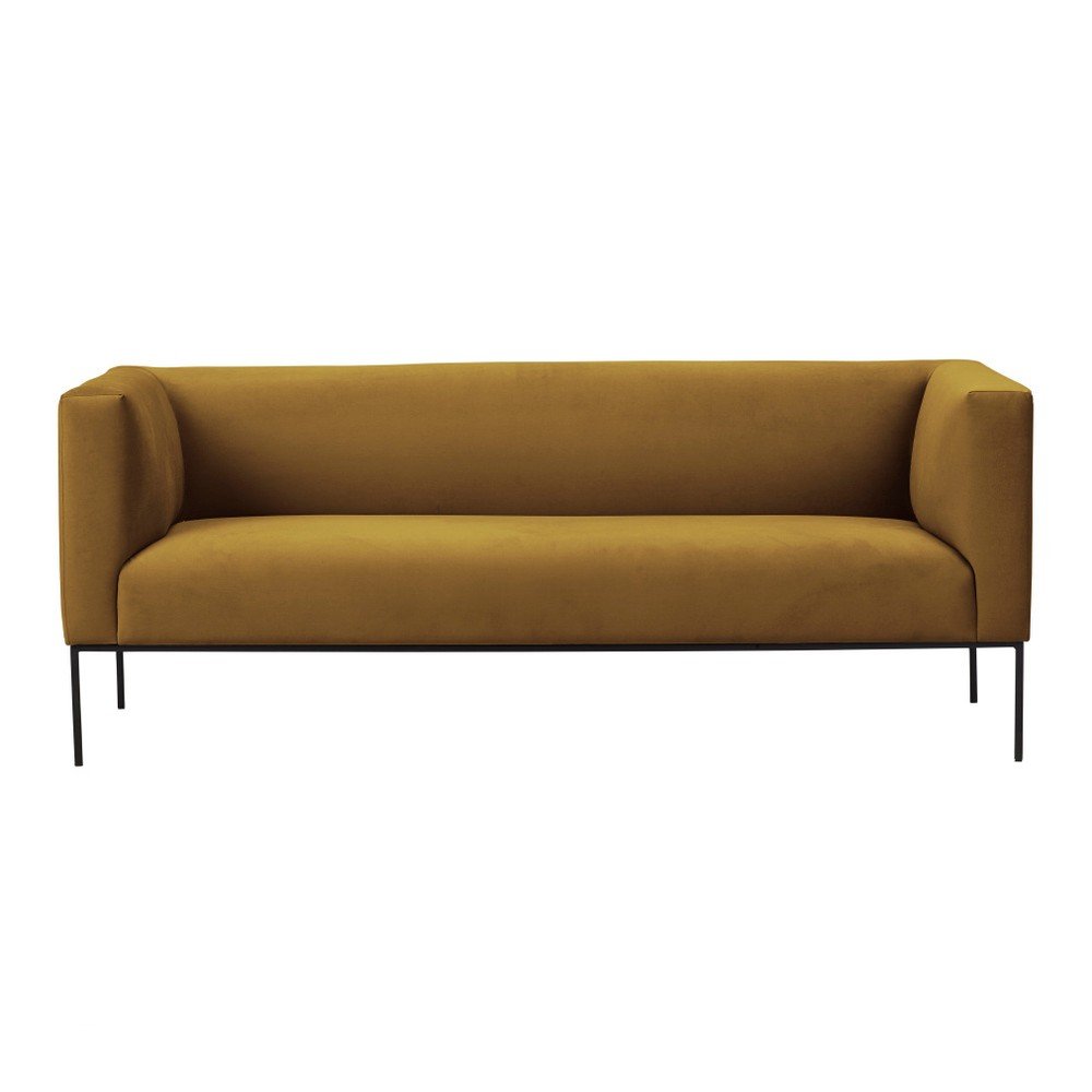 Žlutá sametová pohovka Windsor & Co Sofas Neptune, 195 cm v:1203868