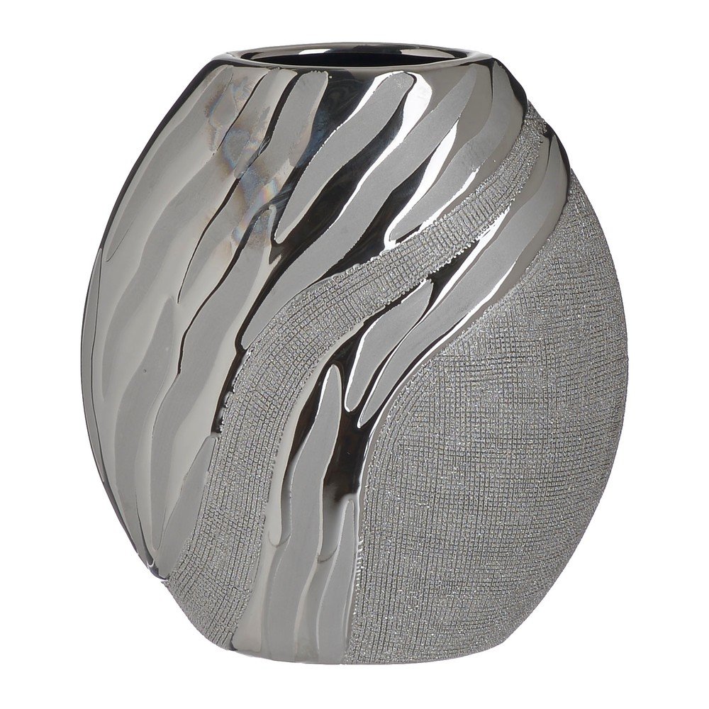 Keramická váza ve stříbrné barvě InArt, výška 20,5 cm v:1200288