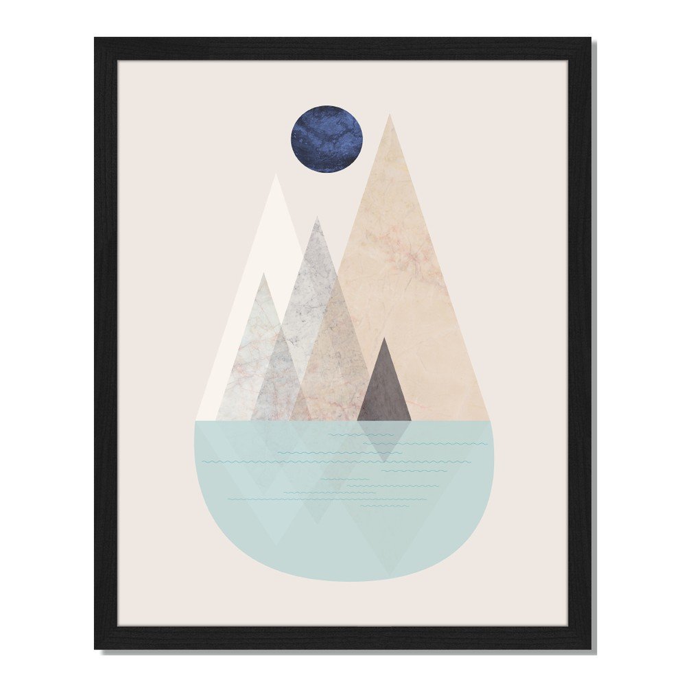 Obraz v rámu Liv Corday Scandi Blue Moon, 40 x 50 cm v:885596