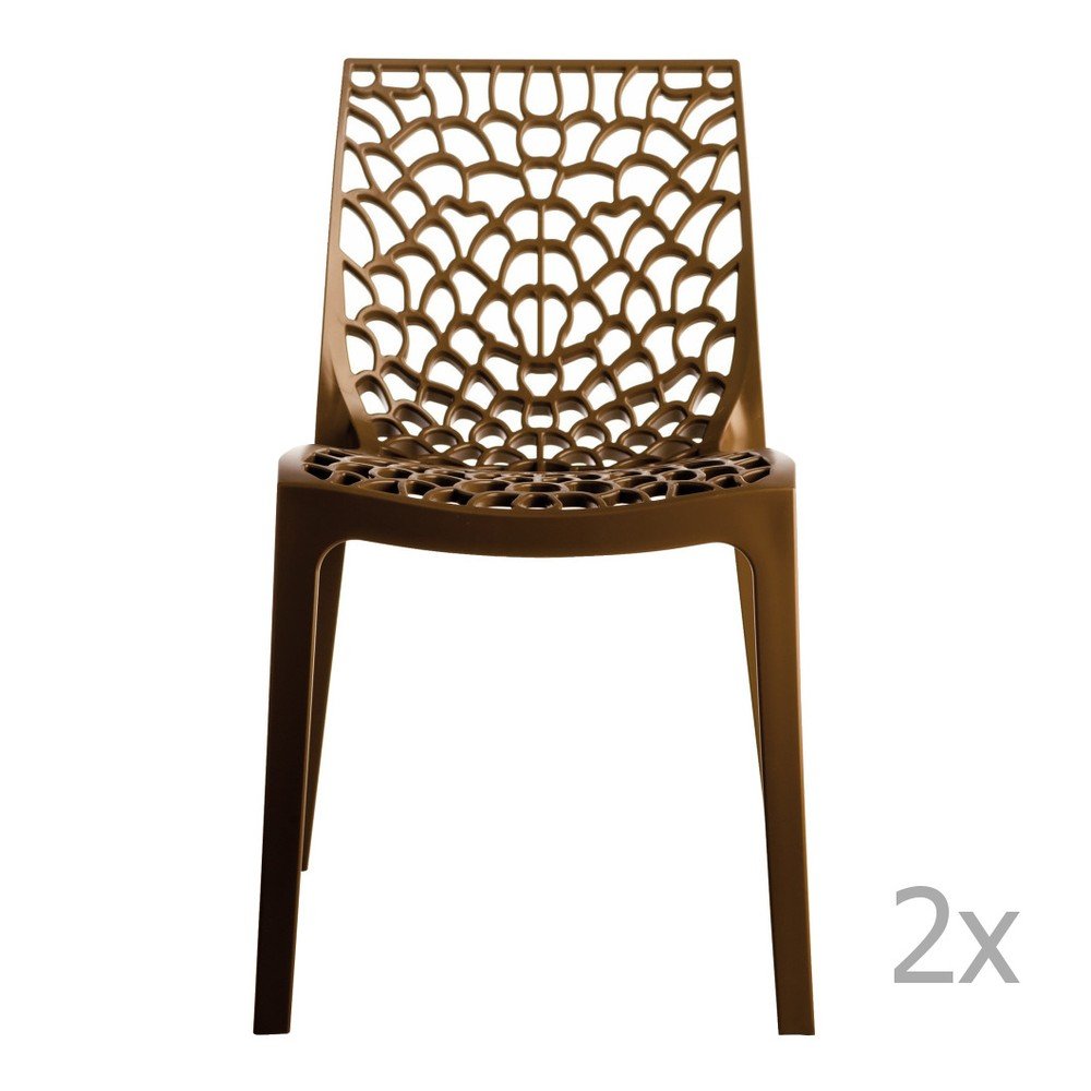 Sada 2 hnědých jídelních židlí Castagnetti Apollonia v:856706