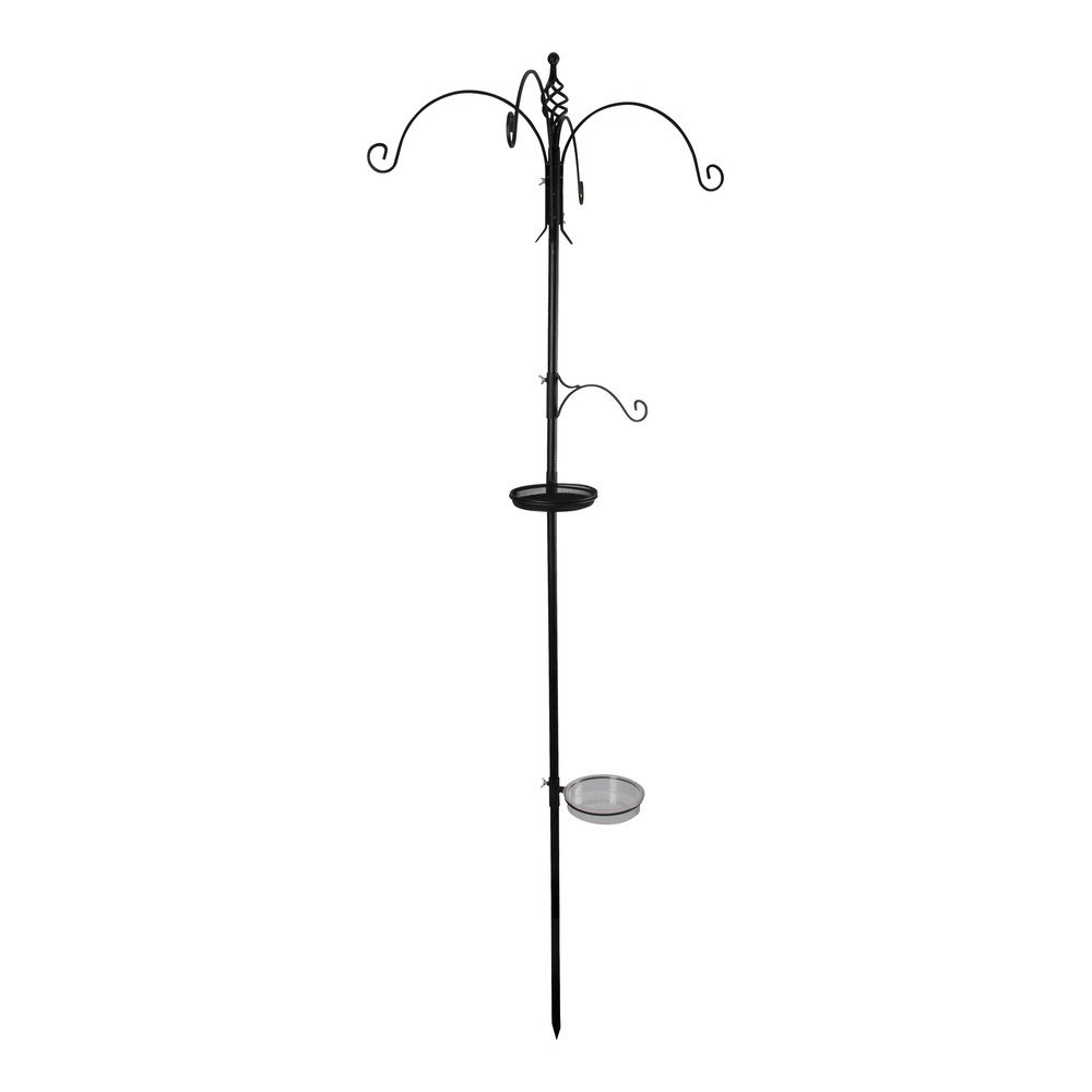Černé krmítko se zápichem a s pítky Esschert Design, výška 300 cm v:1315930 Černé krmítko se zápichem a s pítky Esschert Design, výška 300 cm v:1315930