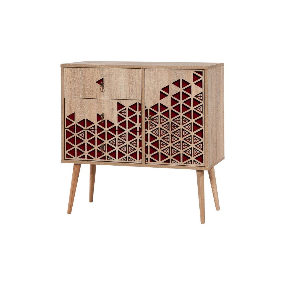 Komoda se 3 zásuvkami Verybox Red, 90 x 90 cm v:1284578