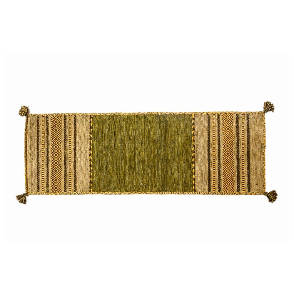Zelený ručně tkaný běhoun Navaei & Co Kilim Tribal 503, 240 x 60 cm v:917282