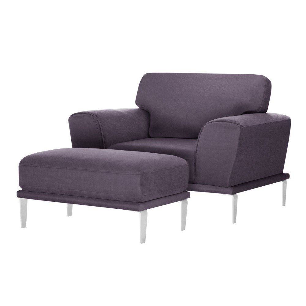 Set fialového křesla a taburetky L'Officiel Kendall v:761290