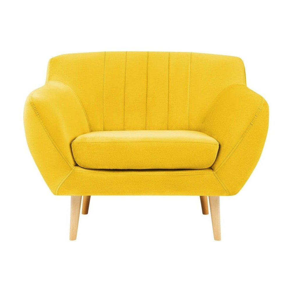 Žluté sametové křeslo Mazzini Sofas Sardaigne v:811128