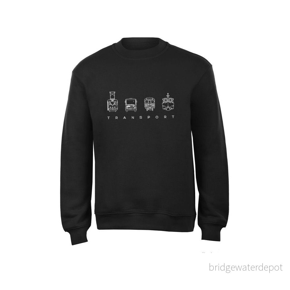 Unisex černá mikina s motivem Transport od Janka Rubeše & Matěje Janáka pro KlokArt, vel. XL v:1057898