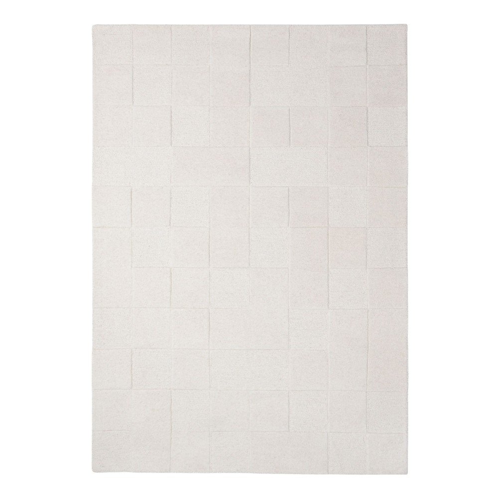 Slonovinový ručně tkaný vlněný koberec 120x170 cm Checkerboard – Flair Rugs v:1906324
