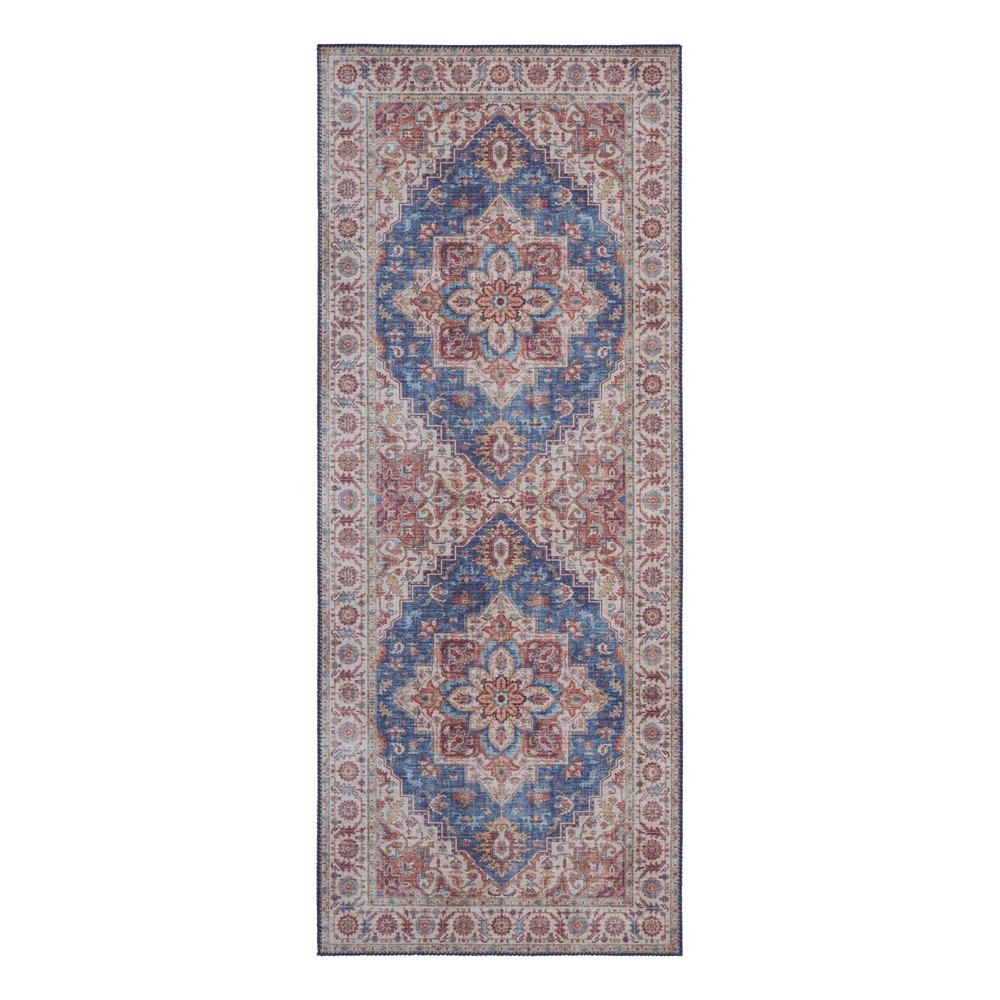 Modro-červený běhoun Nouristan Anthea, 80 x 200 cm v:1331870