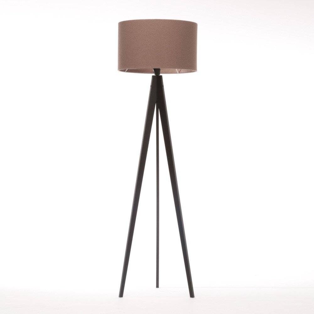 Světle hnědá stojací lampa 4room Artist, černá lakovaná bříza, 150 cm v:744164