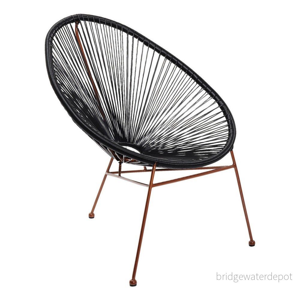 Černá židle s detaily v měděné barvě Kare Design Spaghetti Copper Black v:926348