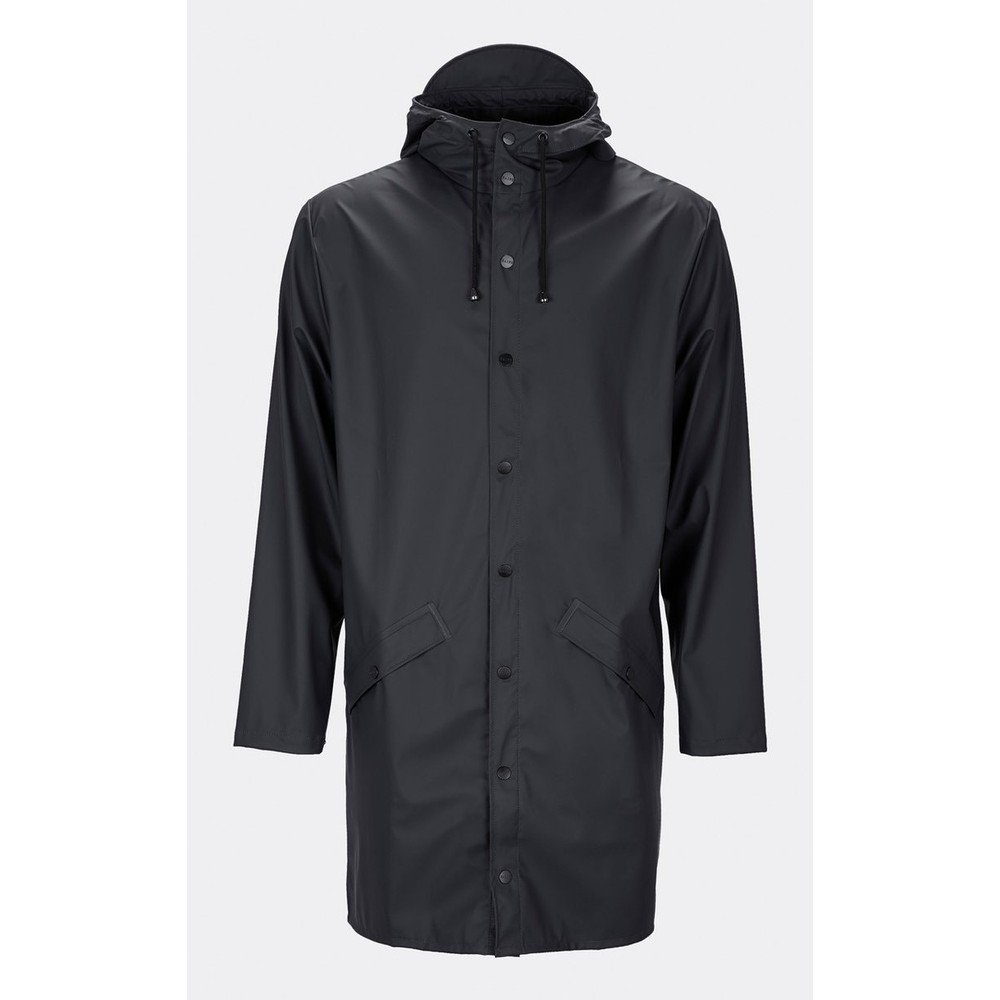 Černá unisex bunda s vysokou voděodolností Rains Long Jacket, velikost XXS / XS v:1319168