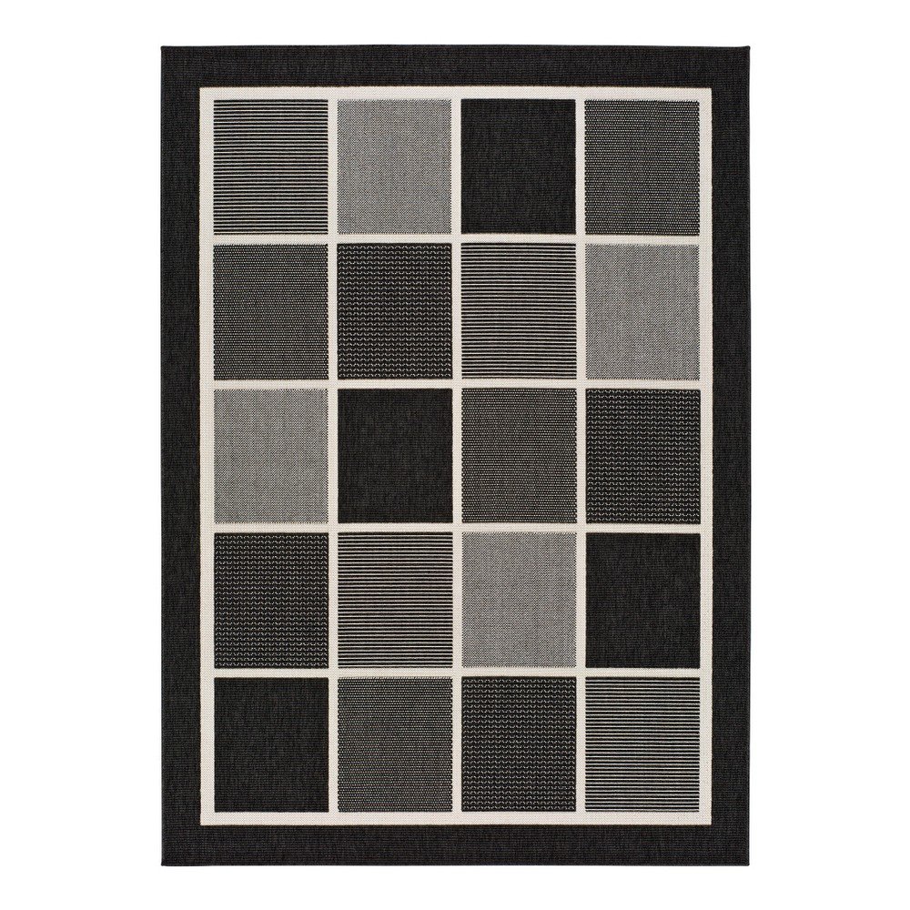 Černošedý venkovní koberec Universal Nicol Squares, 120 x 170 cm v:1277018